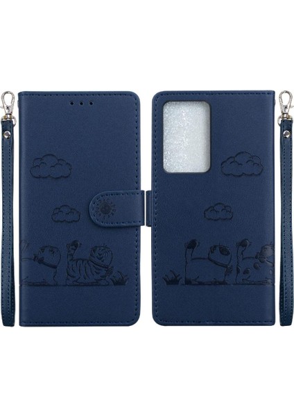 Realme C75 4g Kedi Rfıd Kart Yuvası Tutucu Kickstand Deri Için Flip Case (Yurt Dışından)