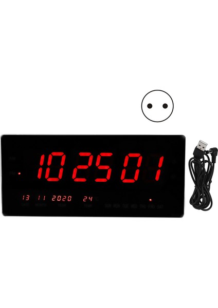 LED Dijital Duvar Saati Basit Şık USB Masaüstü Takvim Hafta Ay Göstergeli Saat DC5V 110‑ (Yurt Dışından)