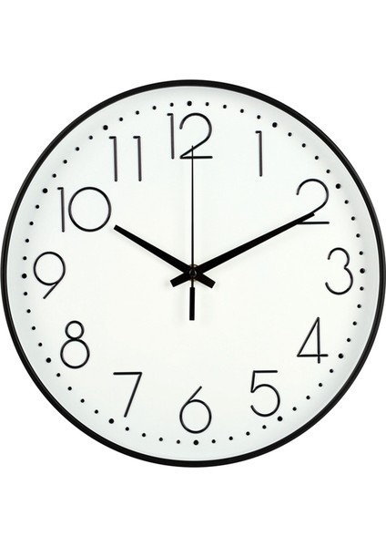8 Inç Sessiz Duvar Saati Tik Tak Etmeyen Dekoratif Kolay Okunabilen Yuvarlak Duvar Saati Ev Oturma Odası Siyah Çerçeve Beyaz Bootom Siyah Kelime (Yurt Dışından)