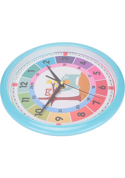 Duvar Saati Plastik Karikatür Renkli Kuvars Zaman Öğrenme Asılı Saat Çocuk Odası Sınıfı Için Mavi (Yurt Dışından) modelleri