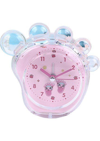 Ayak Şeklinde Çalar Saat Sevimli Karikatür Kristal Jöle Rengi Kendin Yap Çocuk Çalar Saat Yatak Odası Pembe (Yurt Dışından)