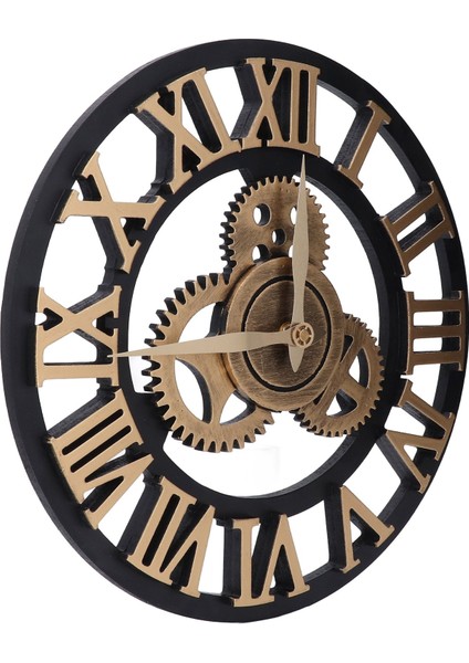 Büyük 3D Retro Duvar Saati 34CM Vintage Ahşap Dişli Duvar Saati Rakamları Endüstriyel Stil Saatler Ev Oturma Odası Dekorasyonu Altın (Yurt Dışından) modelleri