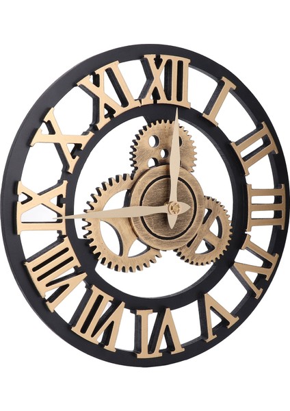 Büyük 3D Retro Duvar Saati 34CM Vintage Ahşap Dişli Duvar Saati Rakamları Endüstriyel Stil Saatler Ev Oturma Odası Dekorasyonu Altın (Yurt Dışından) fırsatları