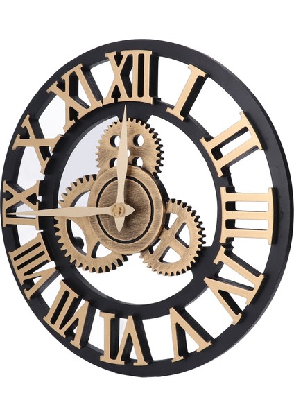 Büyük 3D Retro Duvar Saati 34CM Vintage Ahşap Dişli Duvar Saati Rakamları Endüstriyel Stil Saatler Ev Oturma Odası Dekorasyonu Altın (Yurt Dışından) indirimleri