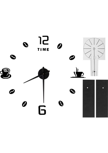 Modern Büyük Çerçevesiz Kendin Yap Duvar Saati Ayna Yüzey Sticker Ev Ofis Oda Dekoru Içinsiyah (Yurt Dışından)