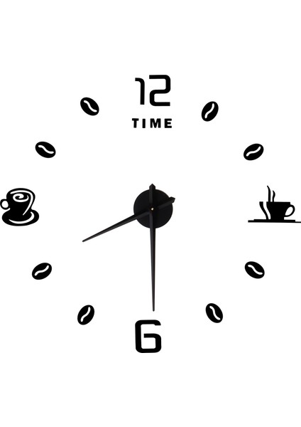 Modern Büyük Çerçevesiz Kendin Yap Duvar Saati Ayna Yüzey Sticker Ev Ofis Oda Dekoru Içinsiyah (Yurt Dışından) fiyatları