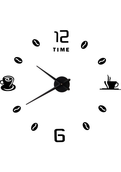 Modern Büyük Çerçevesiz Kendin Yap Duvar Saati Ayna Yüzey Sticker Ev Ofis Oda Dekoru Içinsiyah (Yurt Dışından) modelleri