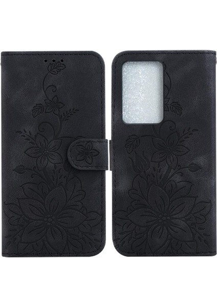 Realme C75 4g Manyetik Kabartmalı Zambak Kart Tutucu Cüzdan Için Flip Case (Yurt Dışından)