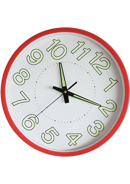 12 Inç Aydınlık Duvar Saati Minimalist Yuvarlak Kuvars Saat Yatak Odası Oturma Odası Dekorasyonu Kırmızı (Yurt Dışından) modelleri