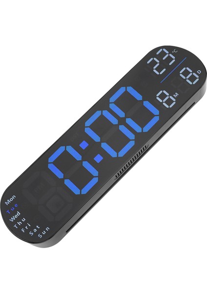 Dijital Duvar Saati Uzaktan Kumandalı Büyük Ekran Otomatik Parlaklık LED 12 24H Modu Dekor Hediye Mavi (Yurt Dışından)