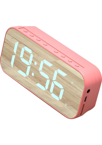 Bluetooth Hoparlörlü Çalar Saat Dijital Saat Bluetooth Hoparlörlü Aynalı Dijital Ekranlı Çalar Saat Yatak Odası Ofis Pembe (Yurt Dışından) fiyatları