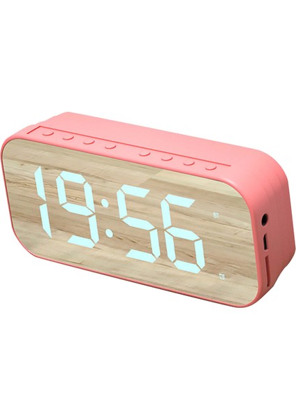 Bluetooth Hoparlörlü Çalar Saat Dijital Saat Bluetooth Hoparlörlü Aynalı Dijital Ekranlı Çalar Saat Yatak Odası Ofis Pembe (Yurt Dışından) indirimleri
