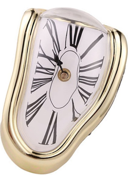 Eriyen Saat Plastik Retro Dekoratif Elektrokaplama Metal Boyalı Masa Masa Saati Ofis Altın (Yurt Dışından) modelleri