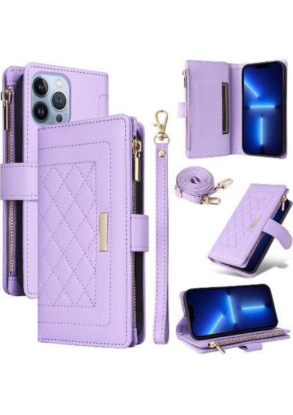 IPhone 13 Için Flip Case Pro Max Kayış Kart Yuvaları Cüzdan Darbeye (Yurt Dışından)