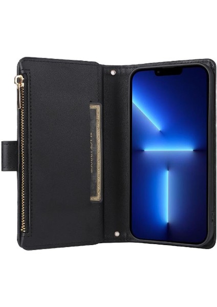 IPhone 13 Için Flip Case Pro Max Kayış Kart Yuvaları Cüzdan Darbeye (Yurt Dışından)