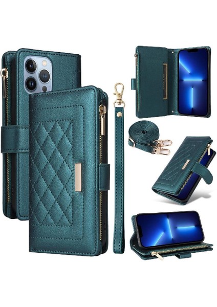 IPhone 13 Için Flip Case Pro Max Kayış Kart Yuvaları Cüzdan Darbeye (Yurt Dışından)