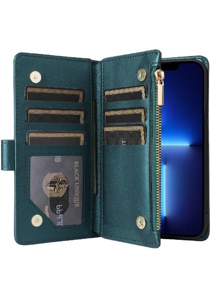 IPhone 13 Için Flip Case Pro Max Kayış Kart Yuvaları Cüzdan Darbeye (Yurt Dışından)