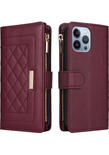 IPhone 13 Için Flip Case Pro Max Kayış Kart Yuvaları Cüzdan Darbeye (Yurt Dışından)