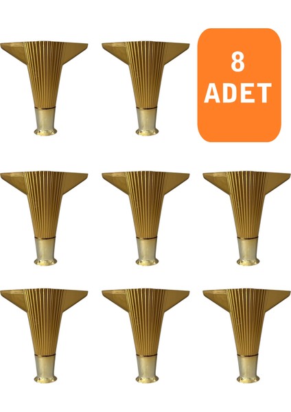 Kanepe Koltuk Tv Ünitesi Konsol Yükseltme Kumru Model Plastik Ayak 15 cm Gold Renk 8 Adet