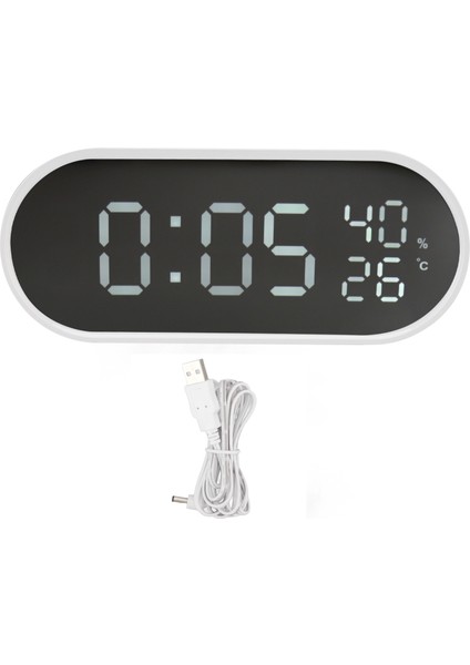 Led Aynalı Çalar Saat Dokunmatik Çift Çalar Saat Sıcaklık Nem Usb Dijital Çalar Saat 5v (Yurt Dışından)