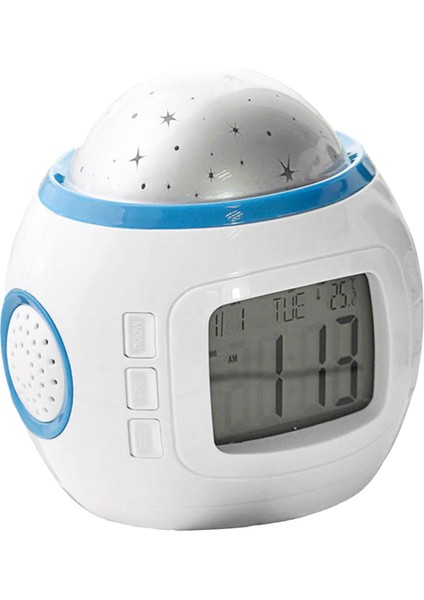 Projeksiyon Işık Saati Arka Aydınlatma Erteleme Fonksiyonu Gökyüzü Projektör Dijital Çalar Saat Müzik Termometre Takvim (Yurt Dışından)