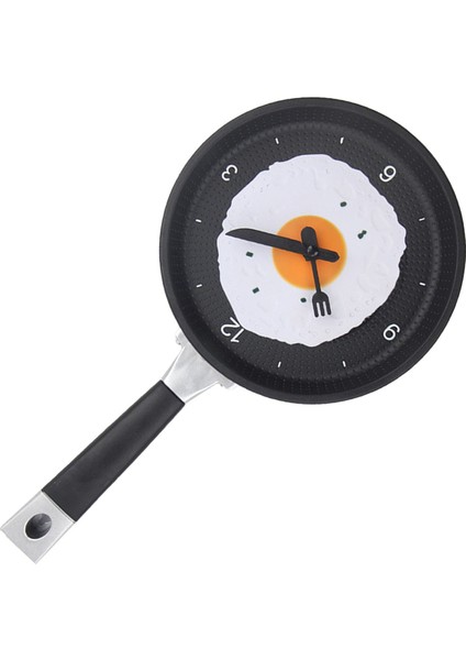 Duvar Saati Abs Kızarmış Yumurta Kızartma Tavası Şekli Sessiz Pille Çalışan Duvar Saati Yatak Odası Oturma Odası Mutfak Siyah (Yurt Dışından) modelleri