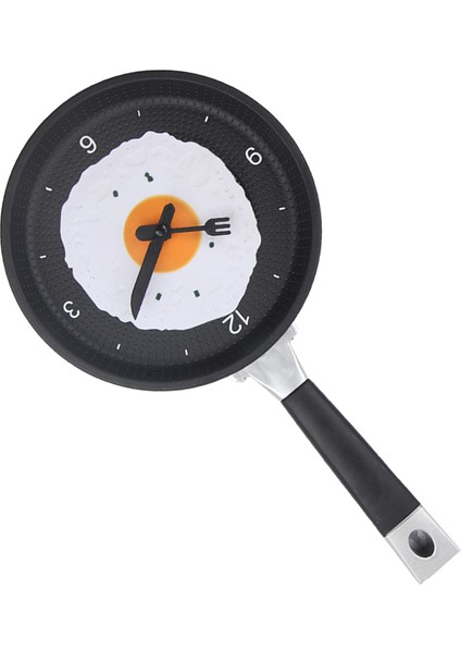 Duvar Saati Abs Kızarmış Yumurta Kızartma Tavası Şekli Sessiz Pille Çalışan Duvar Saati Yatak Odası Oturma Odası Mutfak Siyah (Yurt Dışından) fırsatları