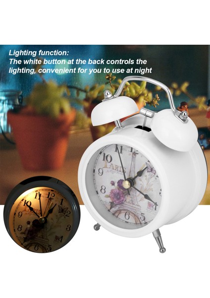 Mini Metal Dijital Çalar Saat Sessiz Işıklı Parıldayan Zil Yatak Odası Öğrenci Beyaz (Yurt Dışından) indirimleri