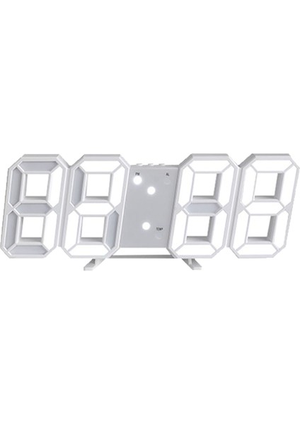 3D LED Dijital Duvar Saati Kısılabilir Gece Lambası Dekor LED Dijital Alarm Saatleri Sıcaklık Göstergeli Beyaz (Yurt Dışından) fiyatları