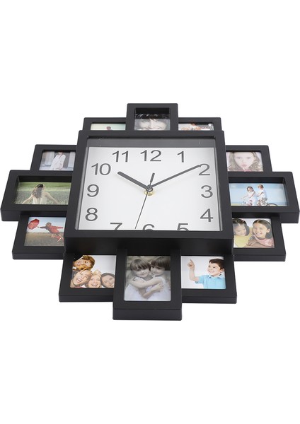 2'si 1 Arada Plastik Duvar Saati Fotoğraf Çerçevesi Siyah Modern Ev Dekoru Oturma Odası Dekorasyonu (Yurt Dışından) modelleri