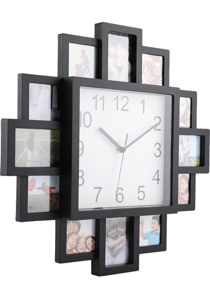 2'si 1 Arada Plastik Duvar Saati Fotoğraf Çerçevesi Siyah Modern Ev Dekoru Oturma Odası Dekorasyonu (Yurt Dışından) fırsatları