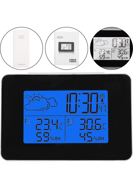 Kablosuz LCD Tahmin Hava Istasyonu Dijital Çalar Saat Iç Mekan Dış Mekan Sensörü (Yurt Dışından)