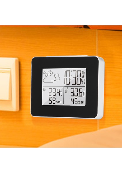 Kablosuz LCD Tahmin Hava Istasyonu Dijital Çalar Saat Iç Mekan Dış Mekan Sensörü (Yurt Dışından)