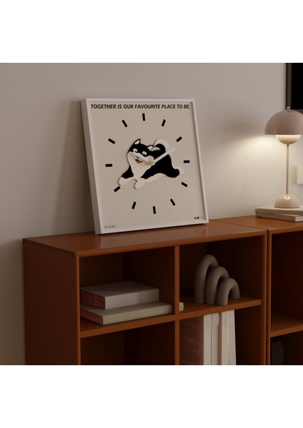Çerçevesiz Saatler Kare Dijital Sessiz Kuvars Saat Hareketi Yavru Desen Saat Komik Duvar Dekorasyon Saati Oturma Odası Için 30X30CM (Yurt Dışından)