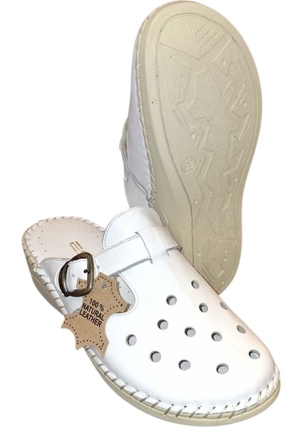 825-1 Hakiki Deri Kadın Sabo Terlik