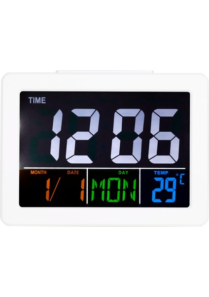 LCD Dijital Çalar Saat Öğrenci Büyük Ekran Zaman Sıcaklık Göstergesi (Yurt Dışından)