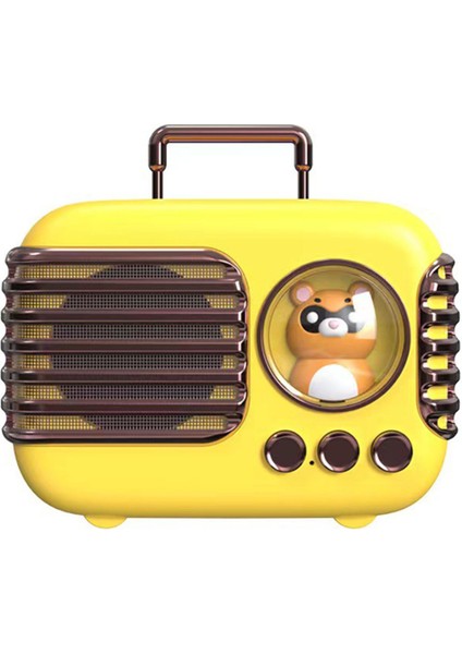 Sevimli Retro Bluetooth Hoparlör Mini Bagaj Mini Hoparlör Yaratıcı Vintage Güzel Küçük Hoparlör Sarı (Yurt Dışından)