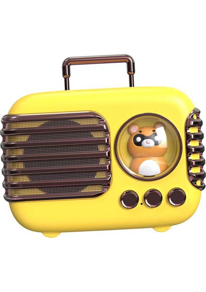 Sevimli Retro Bluetooth Hoparlör Mini Bagaj Mini Hoparlör Yaratıcı Vintage Güzel Küçük Hoparlör Sarı (Yurt Dışından)