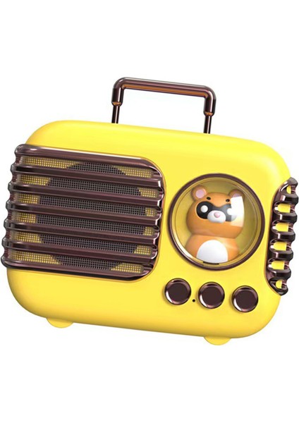 Sevimli Retro Bluetooth Hoparlör Mini Bagaj Mini Hoparlör Yaratıcı Vintage Güzel Küçük Hoparlör Sarı (Yurt Dışından)