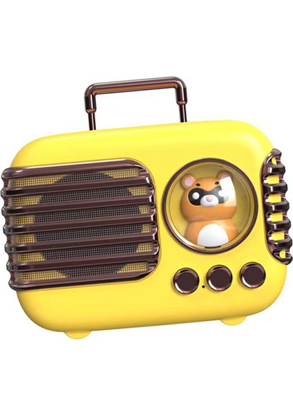 Sevimli Retro Bluetooth Hoparlör Mini Bagaj Mini Hoparlör Yaratıcı Vintage Güzel Küçük Hoparlör Sarı (Yurt Dışından)