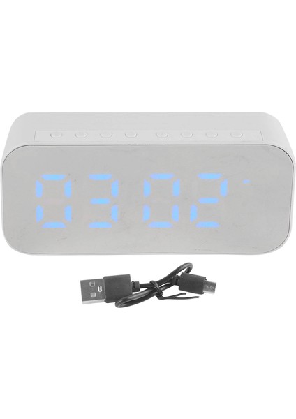 Çalar Saat Bluetooth Hoparlör Yüksek Sesli Çok Işlevli Taşınabilir Mini Kablosuz Hoparlör Açık Hava Ve Ev Için Beyaz (Yurt Dışından)