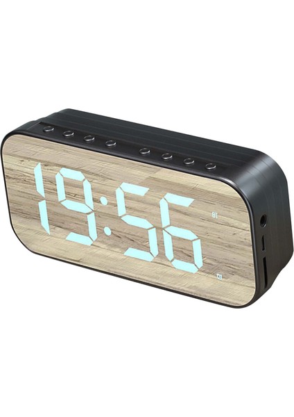 Bluetooth Hoparlörlü Çalar Saat Dijital Saat Bluetooth Hoparlörlü Aynalı Dijital Ekranlı Çalar Saat Yatak Odası Ofis Siyah (Yurt Dışından) fiyatları