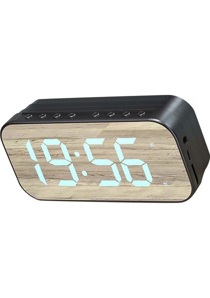 Bluetooth Hoparlörlü Çalar Saat Dijital Saat Bluetooth Hoparlörlü Aynalı Dijital Ekranlı Çalar Saat Yatak Odası Ofis Siyah (Yurt Dışından) modelleri