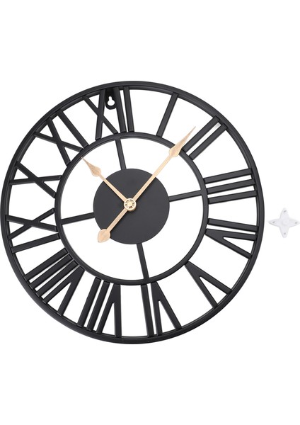 Metal Duvar Saati Dekor Pil ile Çalışan Sessiz Yuvarlak Retro Stil Demir Büyük Duvar Saati Oturma Odası Yatak Odası Mutfak Ofis Için (Yurt Dışından)