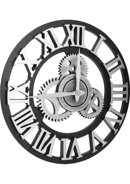 Büyük 3D Retro Duvar Saati 34CM Vintage Ahşap Dişli Duvar Saati Rakamları Endüstriyel Stil Saatler Ev Oturma Odası Dekorasyonu Gümüş (Yurt Dışından) fırsatları