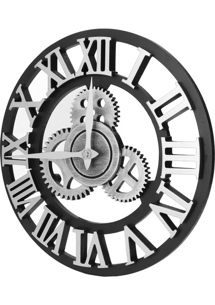 Büyük 3D Retro Duvar Saati 34CM Vintage Ahşap Dişli Duvar Saati Rakamları Endüstriyel Stil Saatler Ev Oturma Odası Dekorasyonu Gümüş (Yurt Dışından) indirimleri