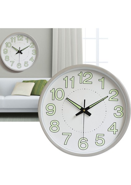 12 Inç Aydınlık Duvar Saati Minimalist Yuvarlak Kuvars Saat Yatak Odası Oturma Odası Dekorasyonu Gümüş (Yurt Dışından) indirimleri