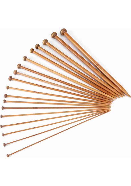 Bambu Örgü Şişleri Seti, Tek Uçlu Karbonize Örgü Şişi 18 Boyut (2mm Ila 10MM) (Yurt Dışından) indirimleri