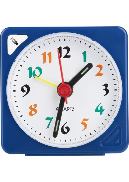 Mini Seyahat Masa Çalar Saati Kuvars Led Işık Erteleme Fonksiyonlu Pil İle Çalışan Mavi (Yurt Dışından)