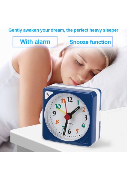 Mini Seyahat Masa Çalar Saati Kuvars Led Işık Erteleme Fonksiyonlu Pil İle Çalışan Mavi (Yurt Dışından) fiyatları